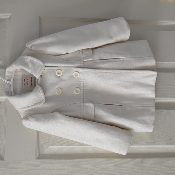 Old Navy Pea Coat, 5T, white - Picture 1 of 4